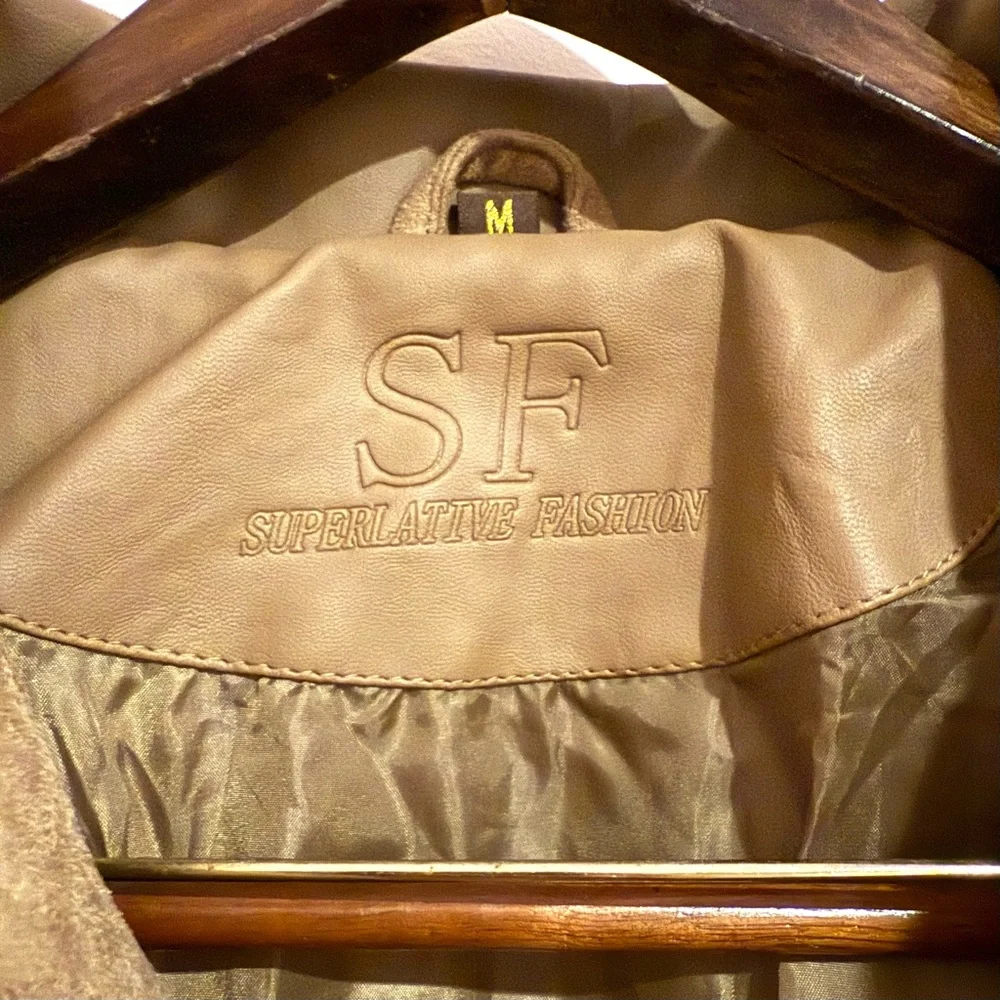 NWT Suede Style Bomber Jacket, Medium, Italian, Faux Leather, 1980's Euro Summer - Picture 6 of 12